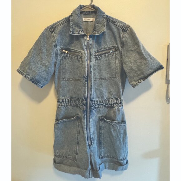 MANGO Denim Short Romper size Small - Picture 1 of 3